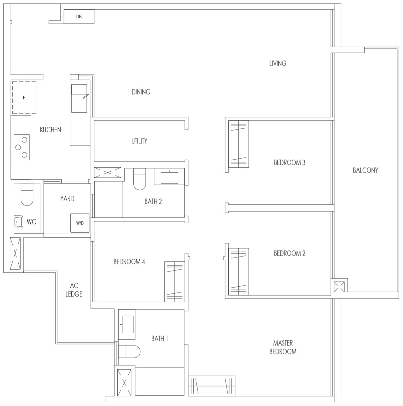 Treasure At Tampines Condo 4 Bedroom Premium Floor Plan