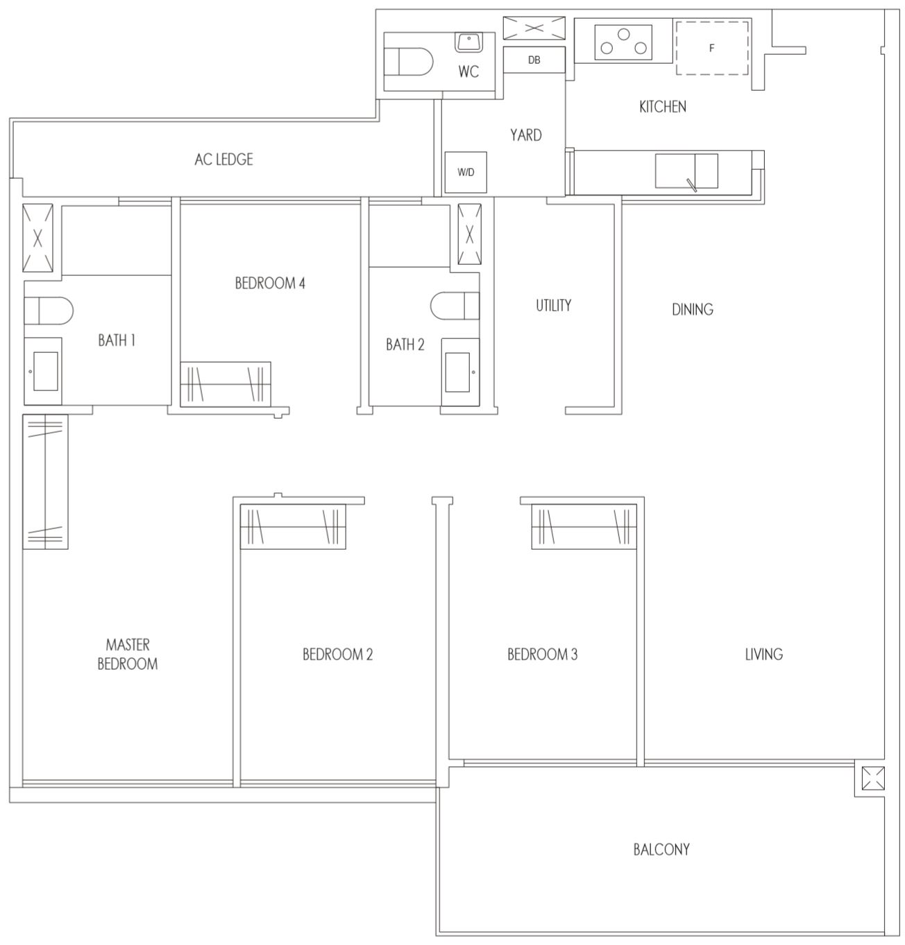 Treasure At Tampines Condo 4 Bedroom Premium Floor Plan