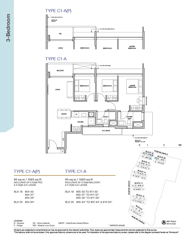 Pasir Ris 8 _ Floor plans 3BR Type C1-A