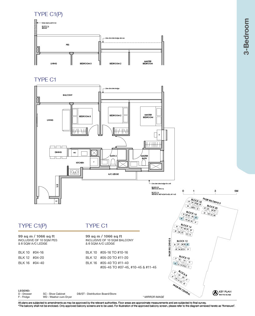 Pasir Ris 8 _ Floor plans 3BR Type C1