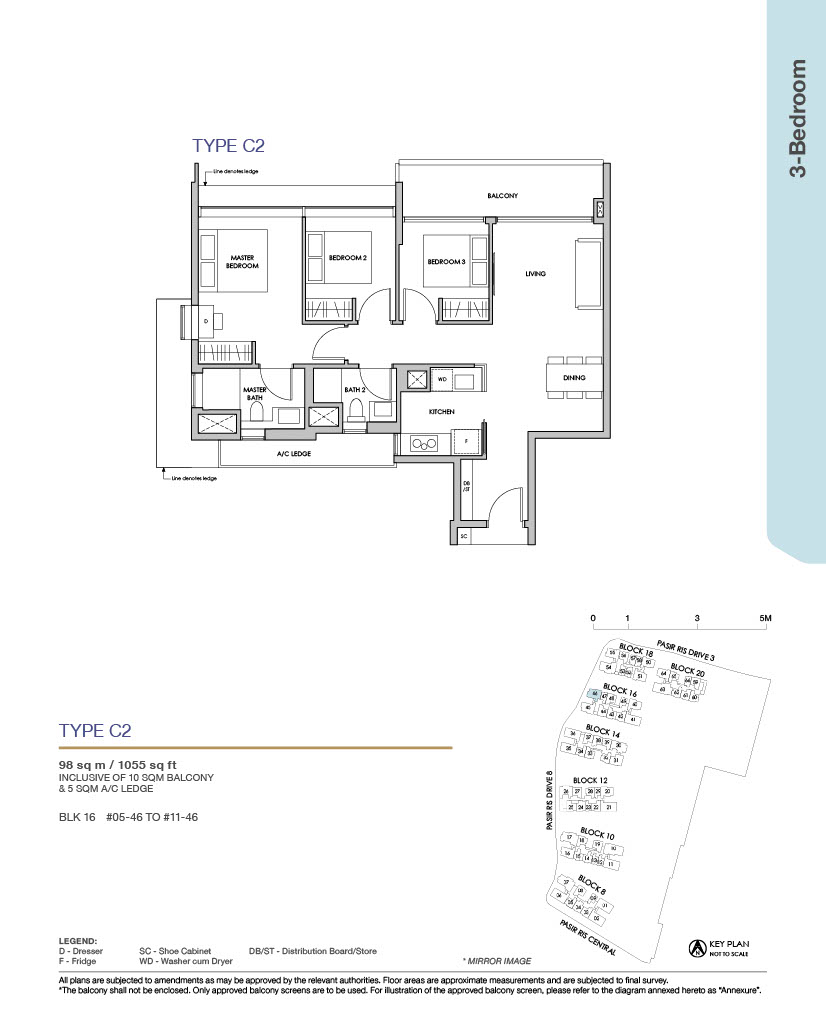 Pasir Ris 8 _ Floor plans 3BR Type C2