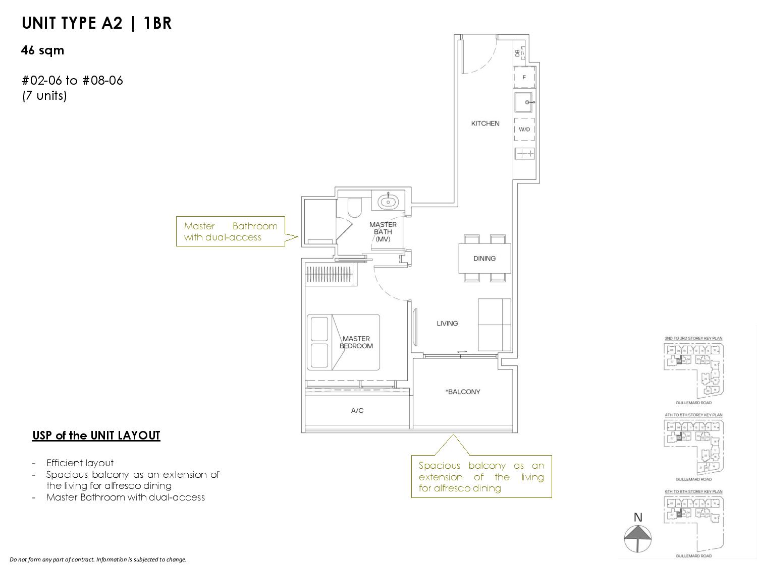 Mori Freehold Condo Floor Plan 1 BR Type A2 46_495
