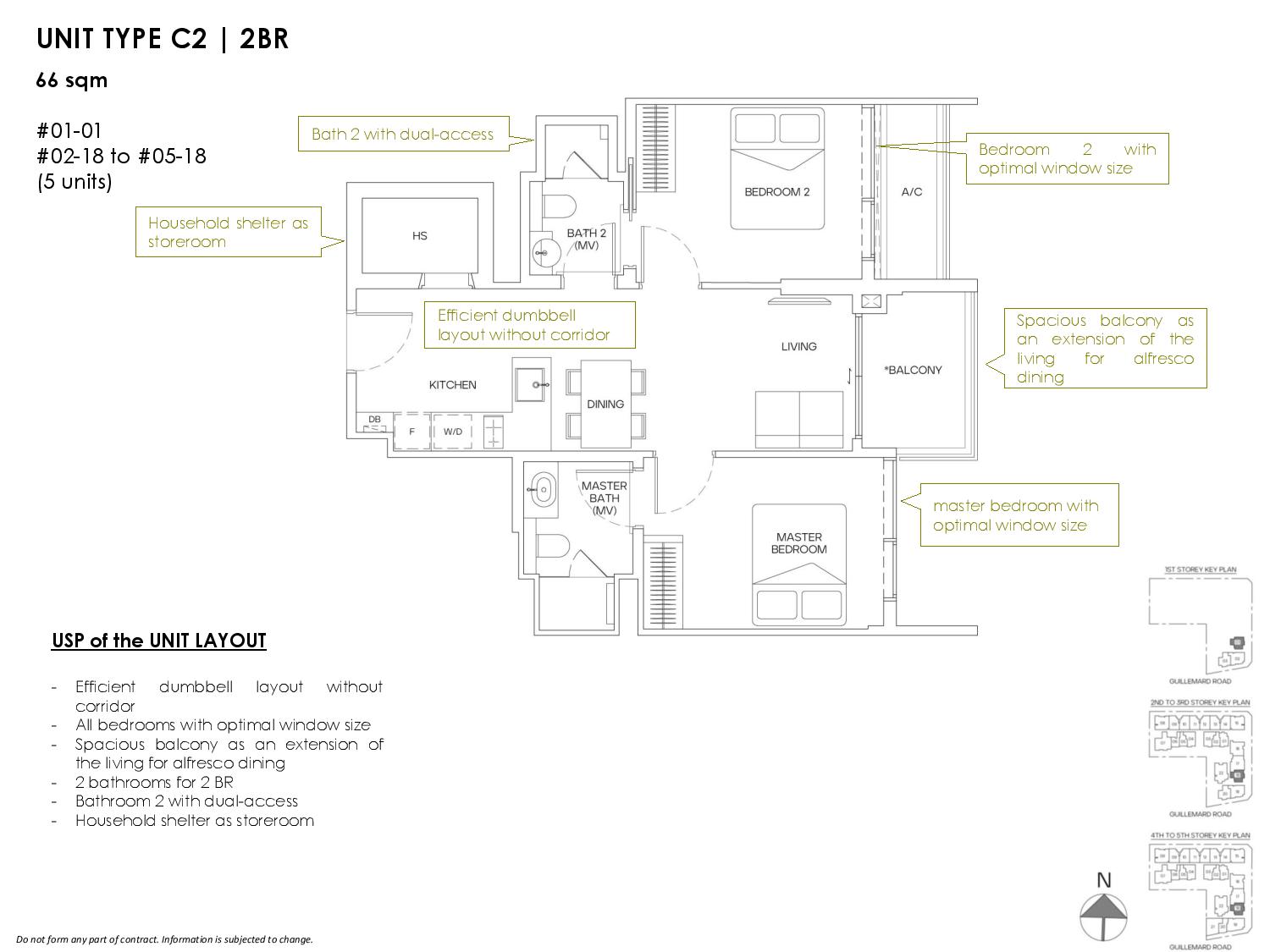 Mori Freehold Condo Floor Plan 2 BR Type C2 66_710