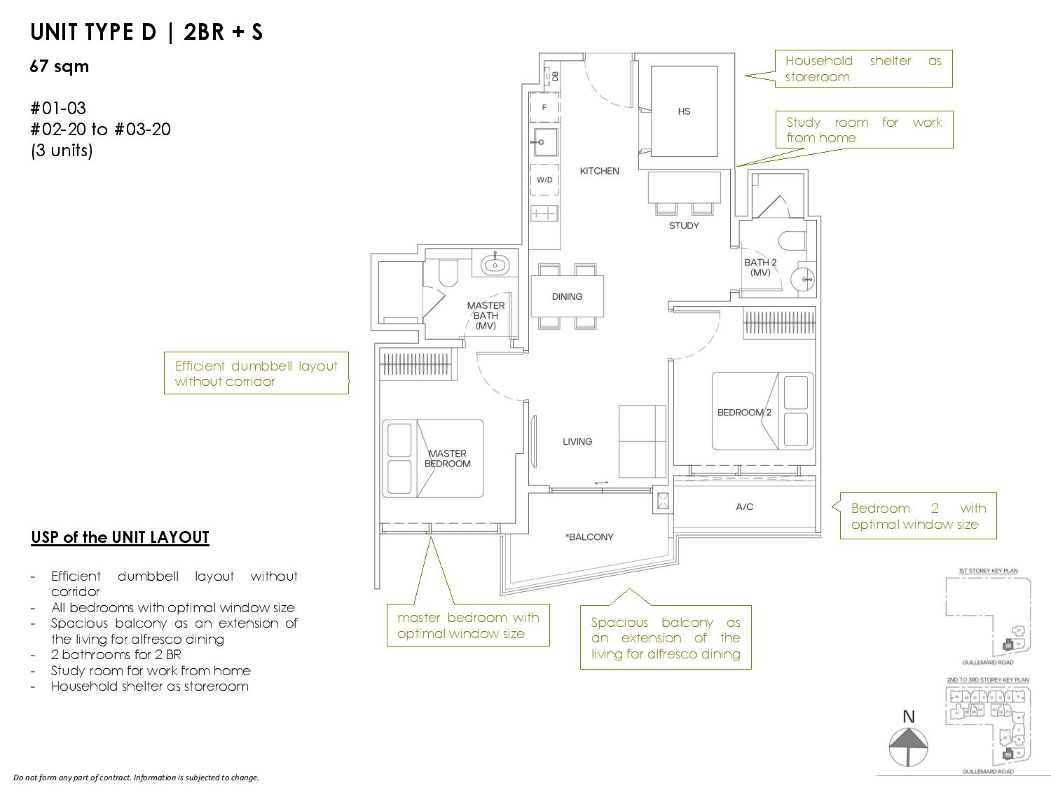 Mori Freehold Condo Floor Plan 2 BR_S Type D 67_721
