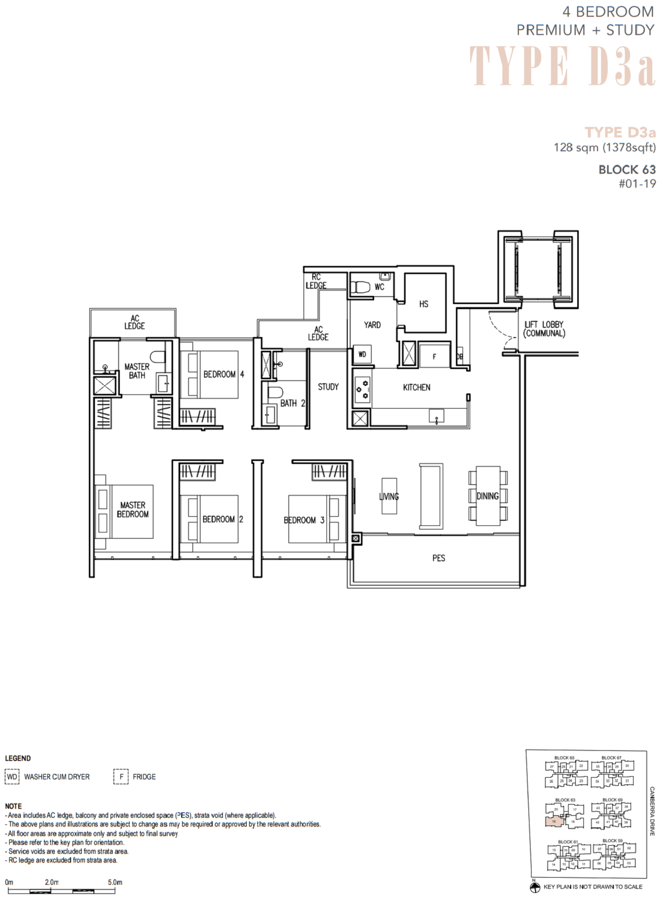 The Commodore Floor Plan 4 Bedroom Premium_Study Type D3a 128_1378