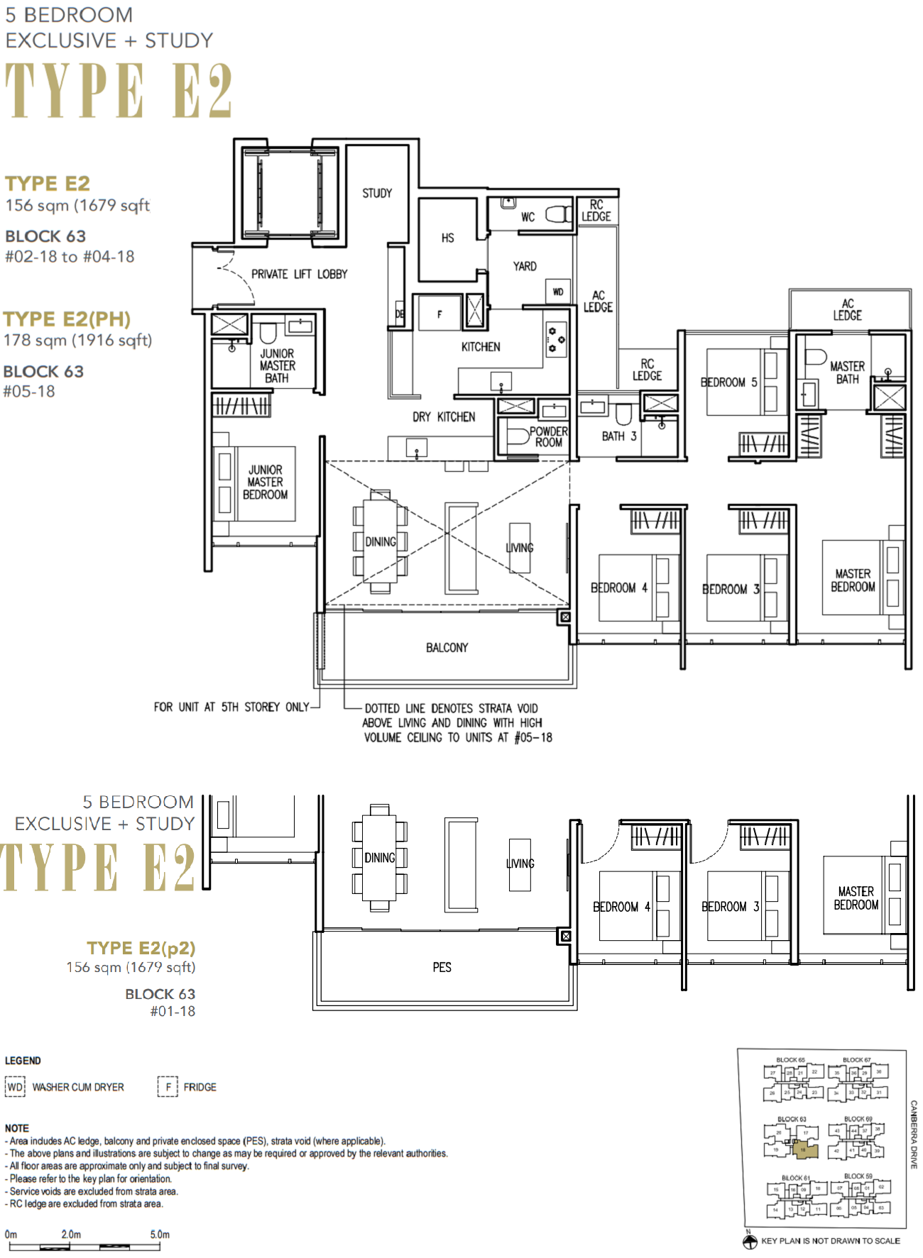 The Commodore Floor Plan 5 Bedroom Exclusive_Study Type E2 & E2(p2) 156_1679