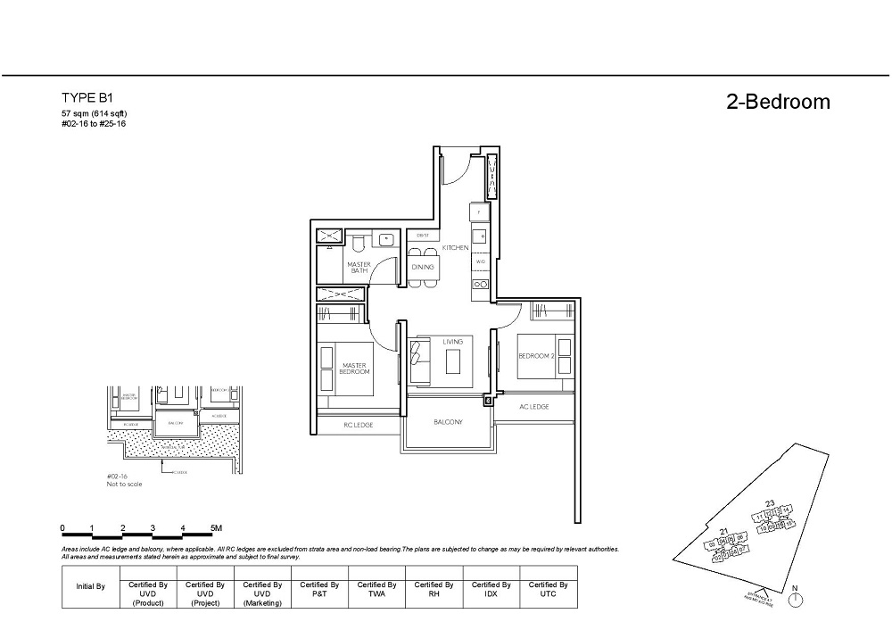 AMO Residence Floorplan 2 BR Type B1 57_614