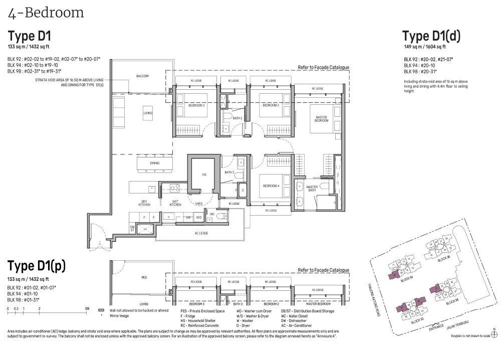 Tembusu Grand 4 Bedroom D1 Unit Floor Plan
