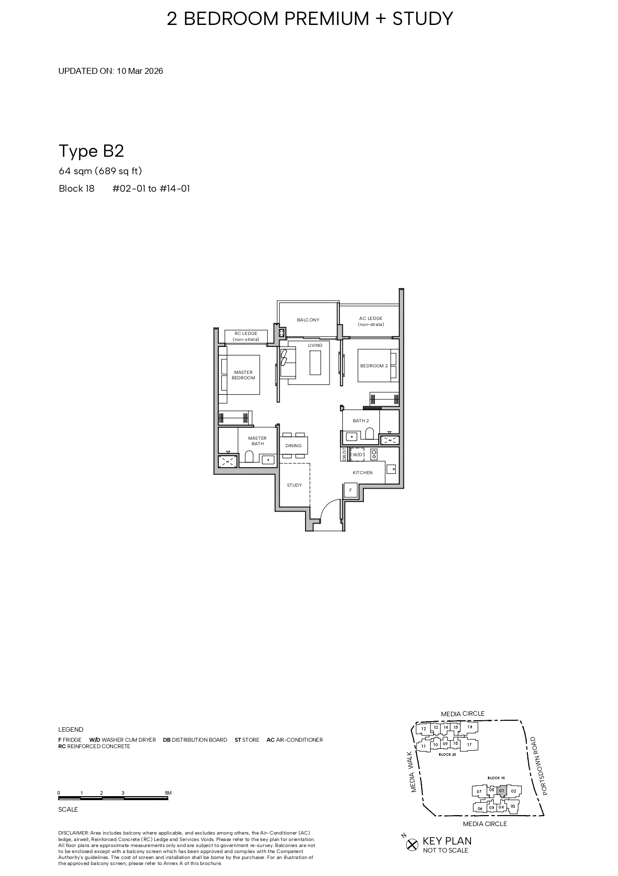 Hudson 2 Bedroom premium + study B2