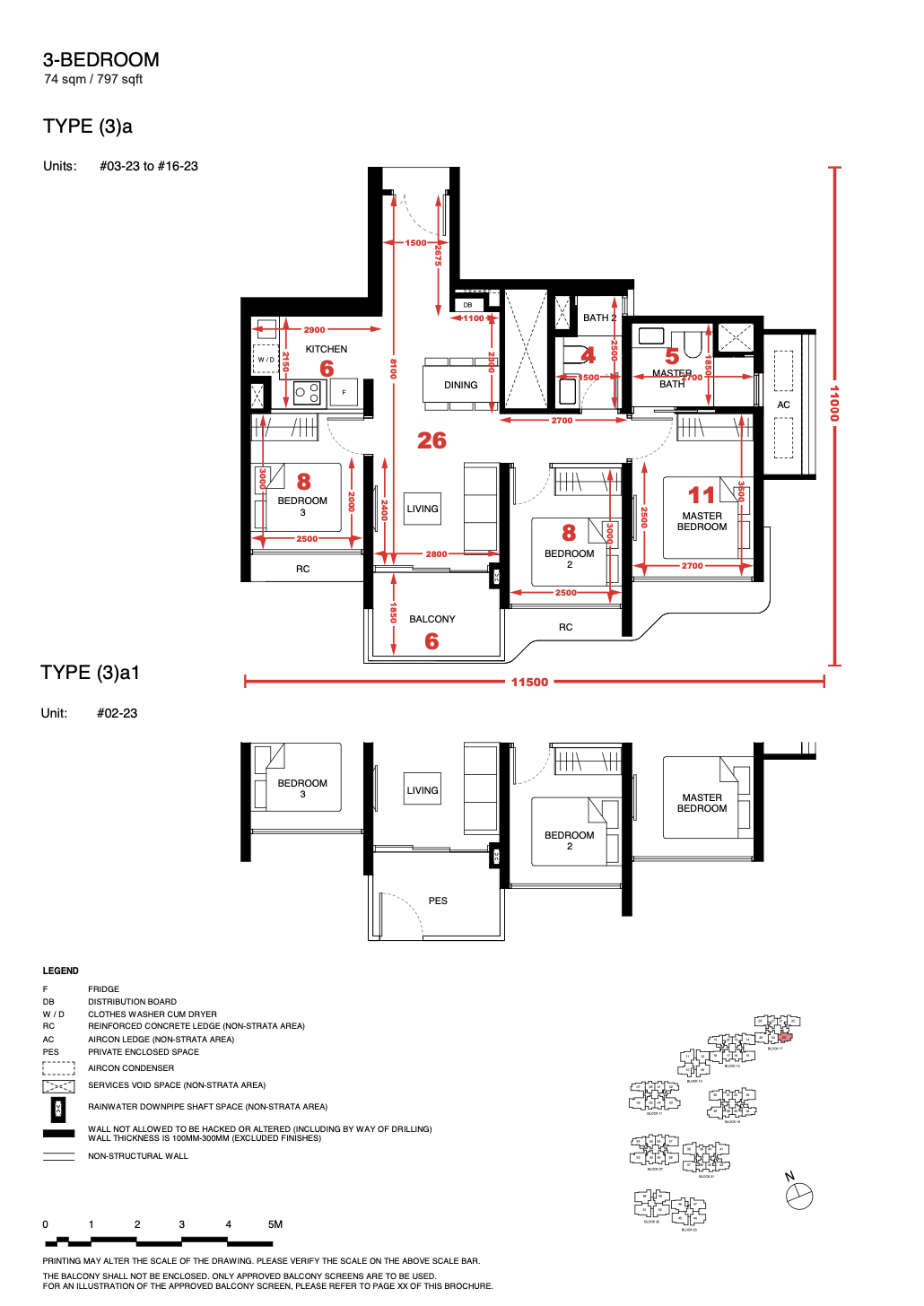 Tengah Garden Residences 3 bedroom floor plan