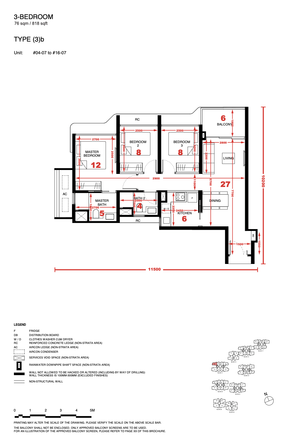 Tengah Garden Residences 3 bedroom floor plan