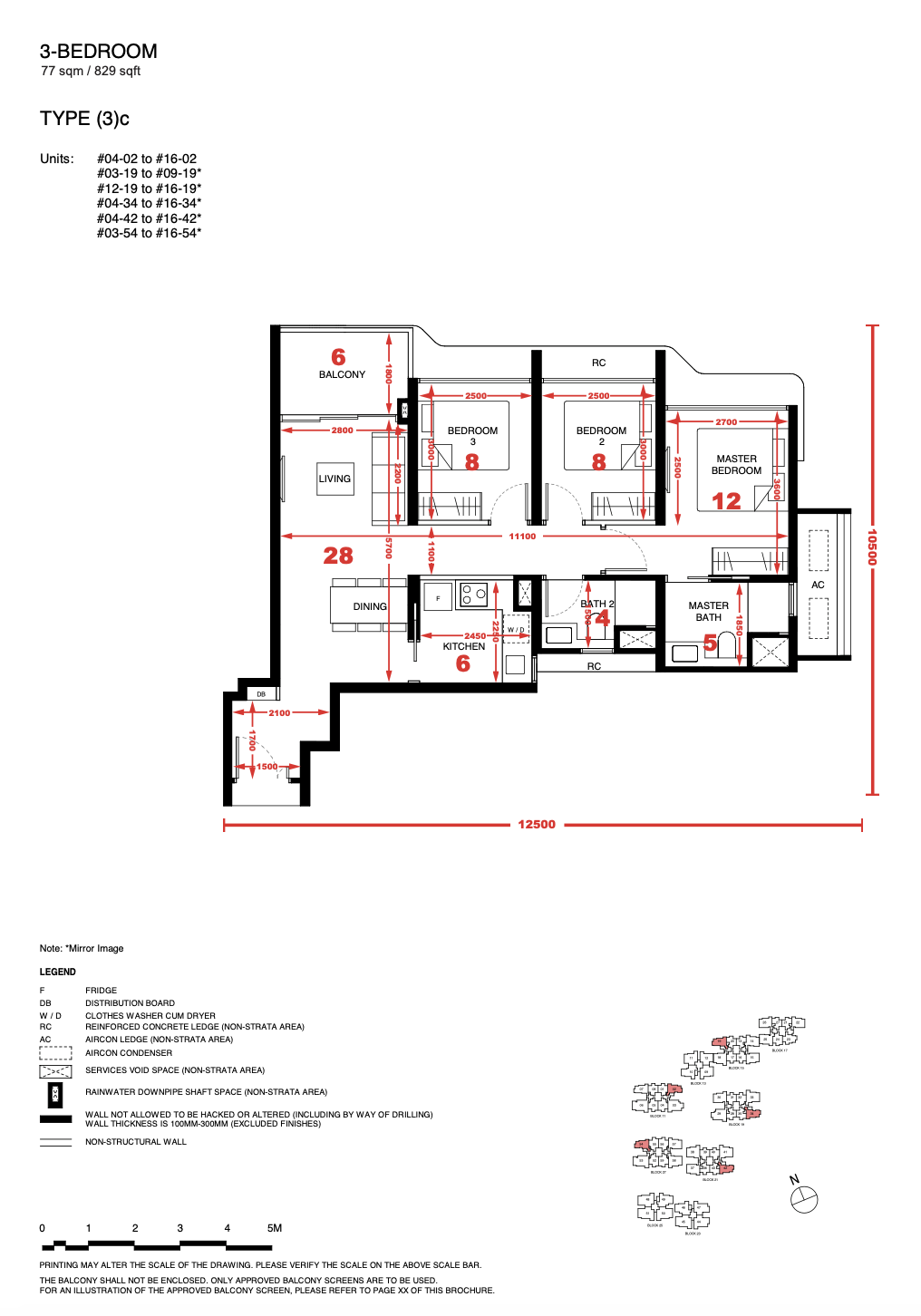 Tengah Garden Residences 3 bedroom floor plan