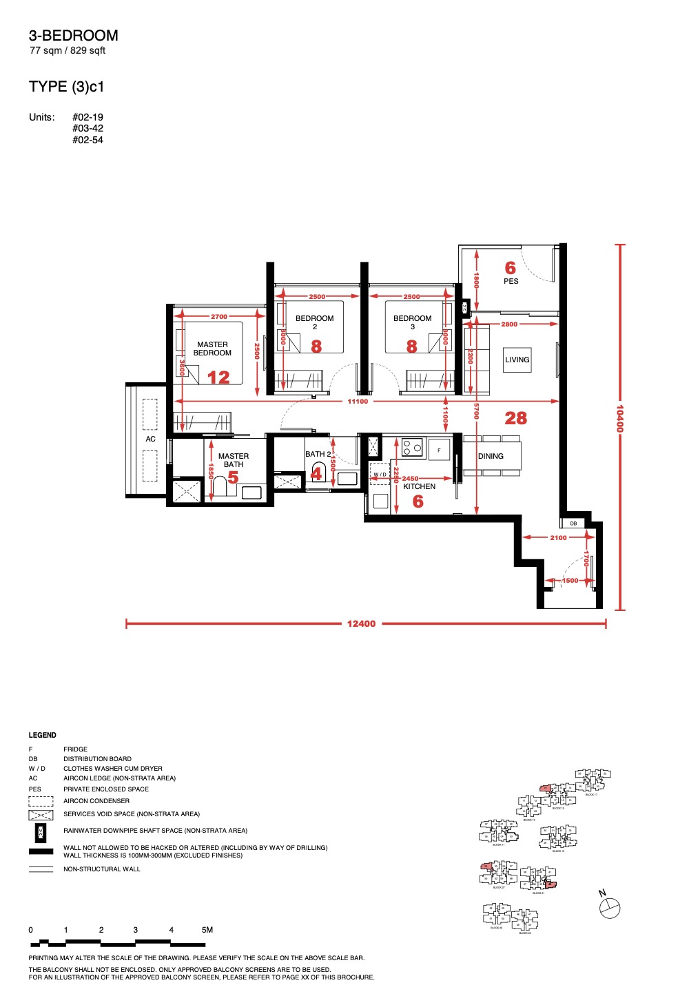 Tengah Garden Residences 3 bedroom floor plan
