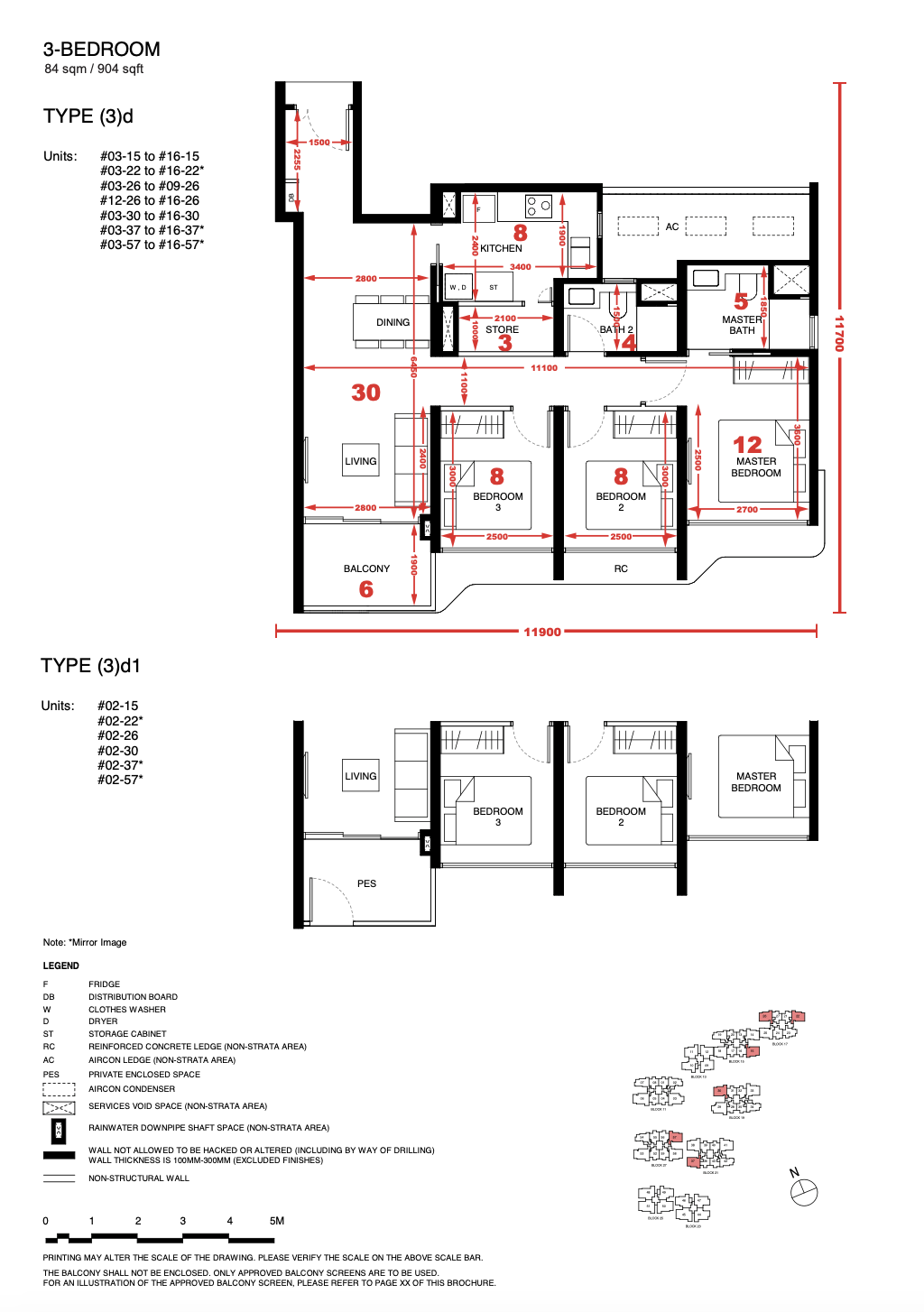 Tengah Garden Residences 3 bedroom floor plan