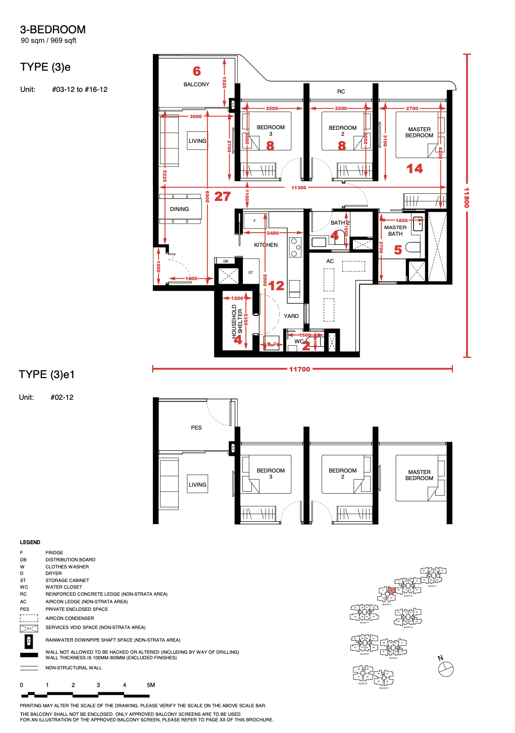 Tengah Garden Residences 3 bedroom floor plan