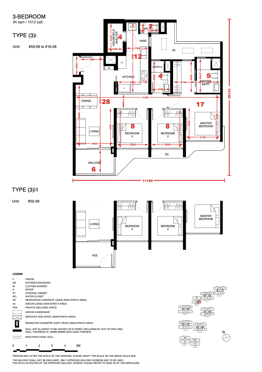 Tengah Garden Residences 3 bedroom floor plan