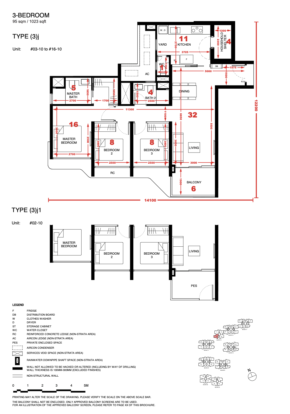 Tengah Garden Residences 3 bedroom floor plan