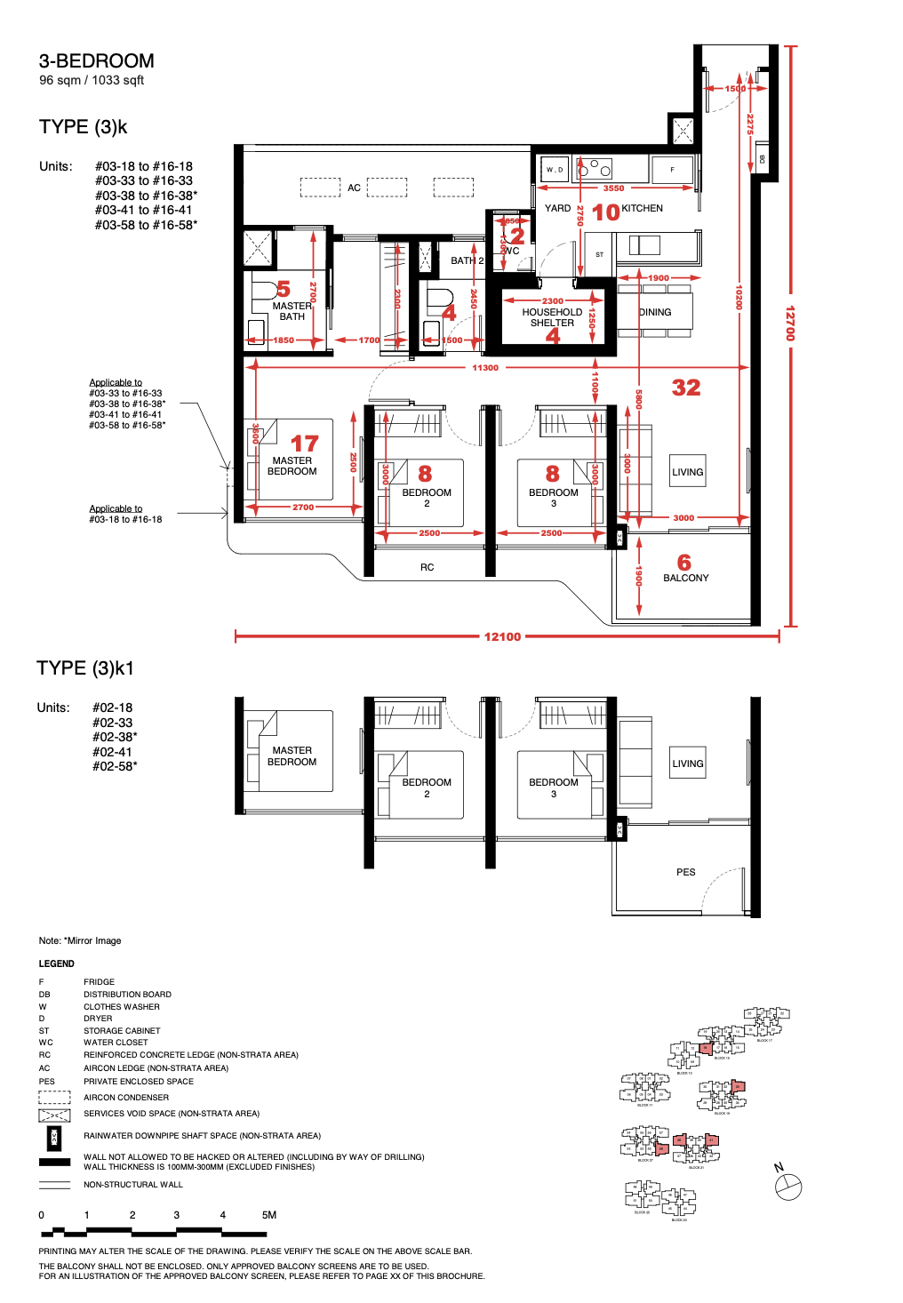 Tengah Garden Residences 3 bedroom floor plan