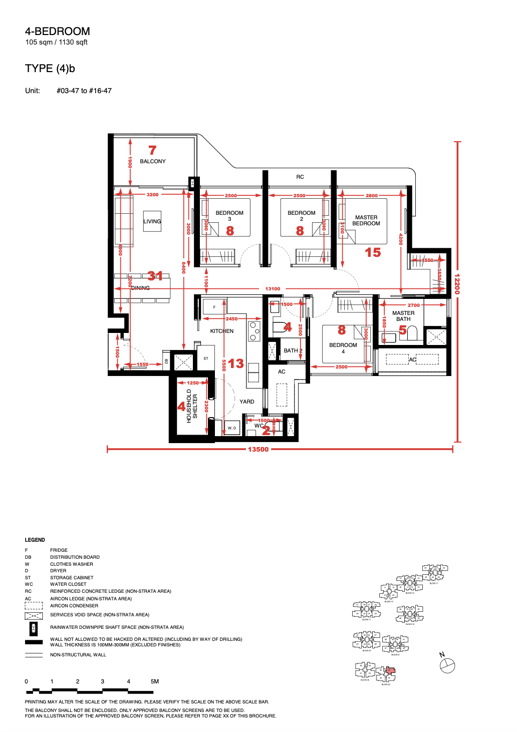 Tengah garden residences 4 bedroom floor plan