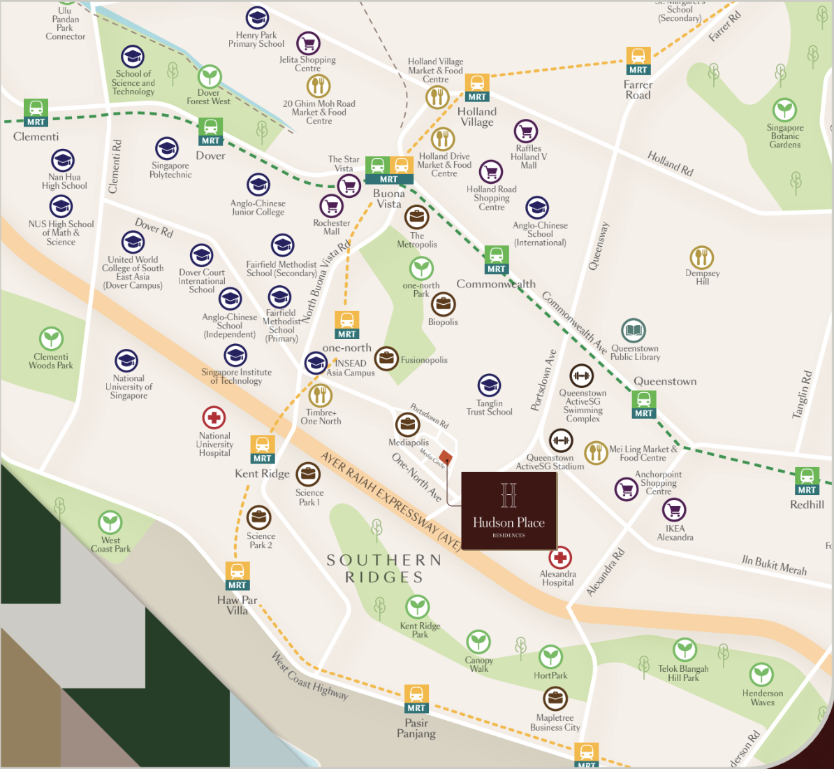 hudson place residences location