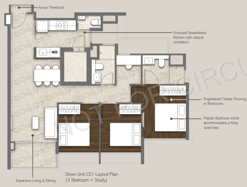 Dunearn house 3 Bedroom + Study floorplan