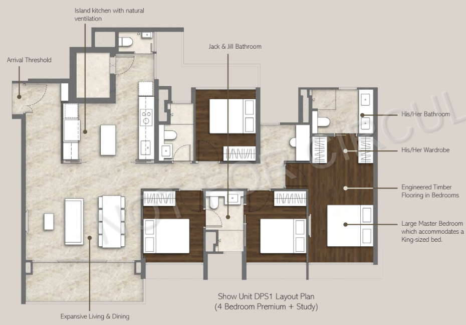Dunearn house 4 bedroom premium + study floorplan