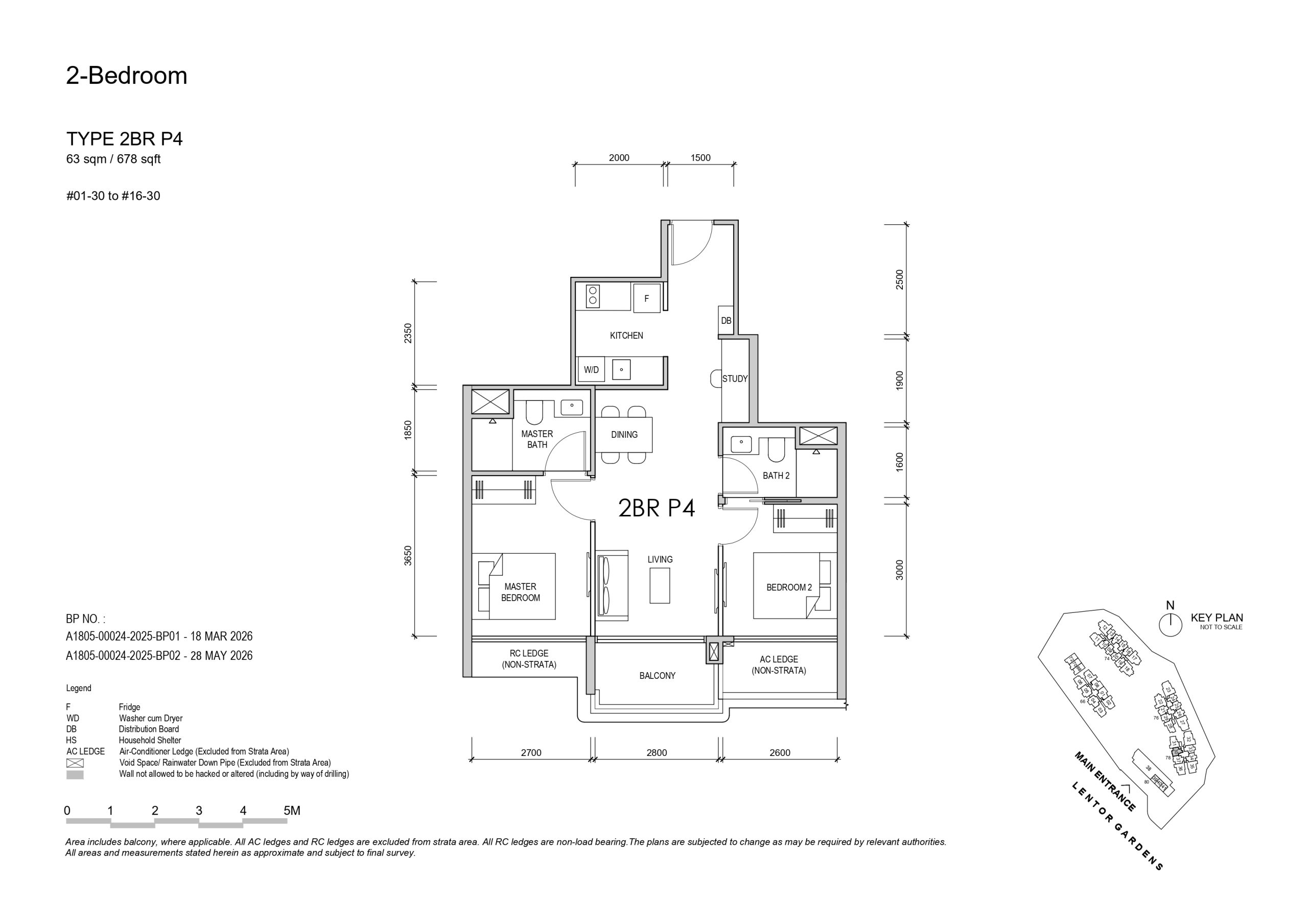 Lentor Garden 2 bedroom premium P4 floorplan