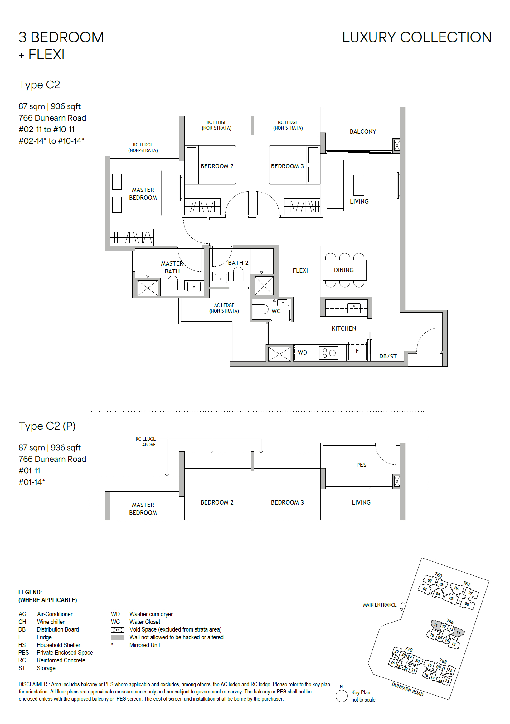 Dunearn 3 Bedroom flexi C2 floorplan