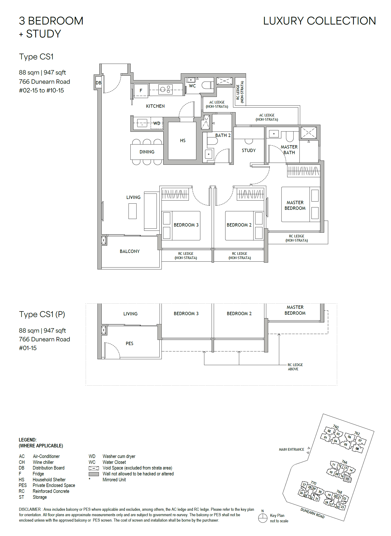Dunearn 3 Bedroom + study CS1 floorplan