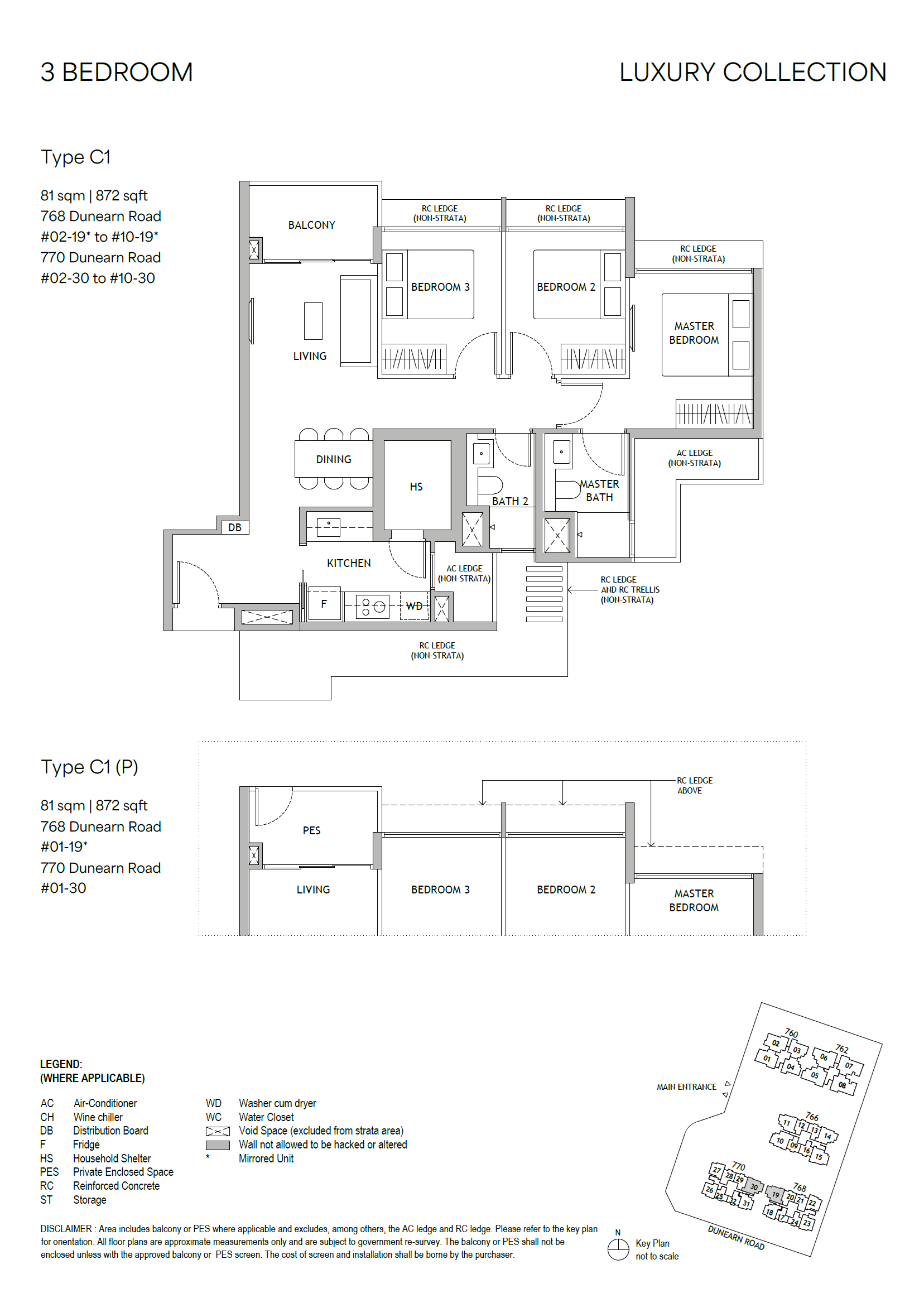 Dunearn 3 bedroom C1 floorplan