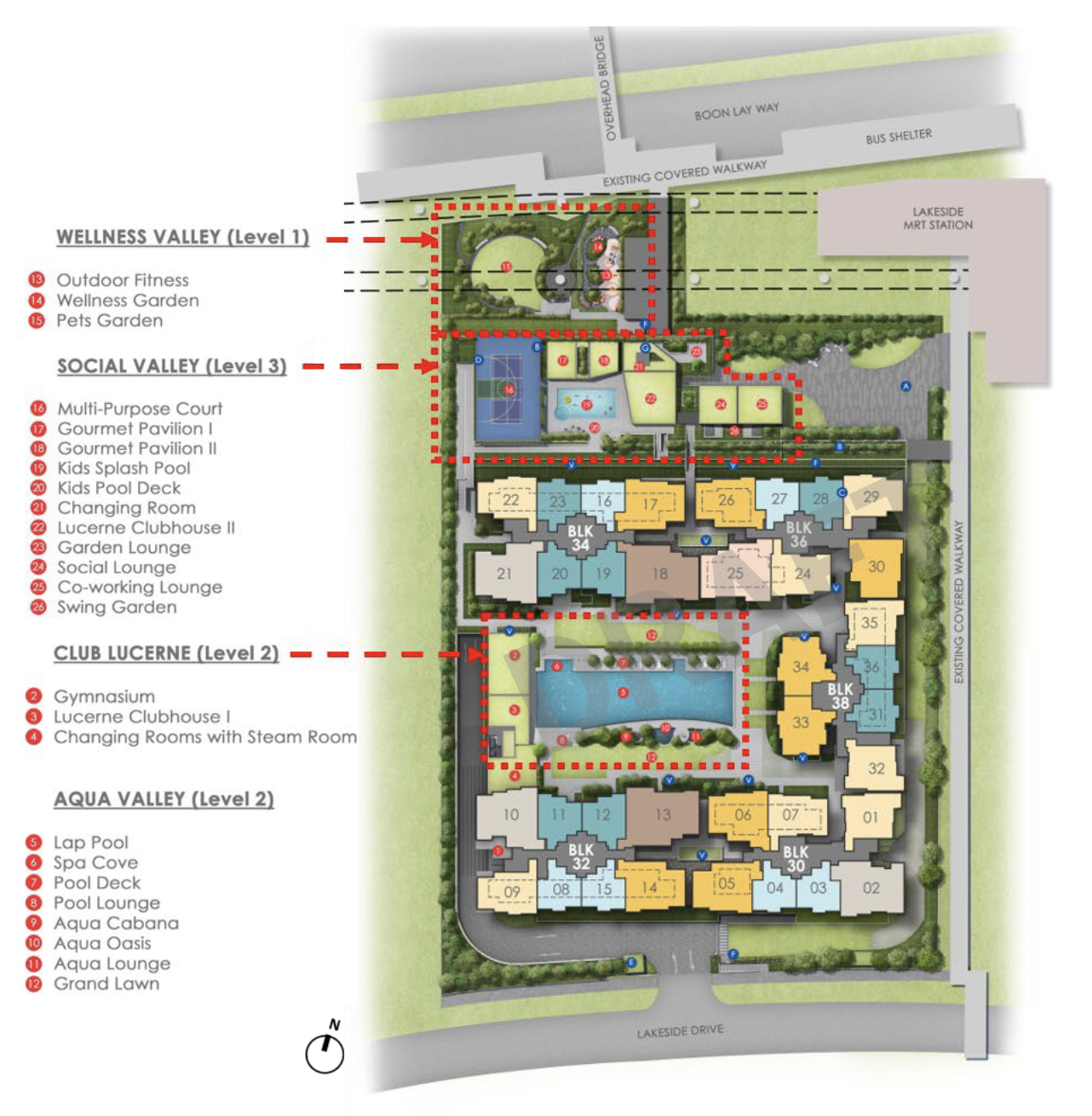 Lucerne Grand Site Plan facilities