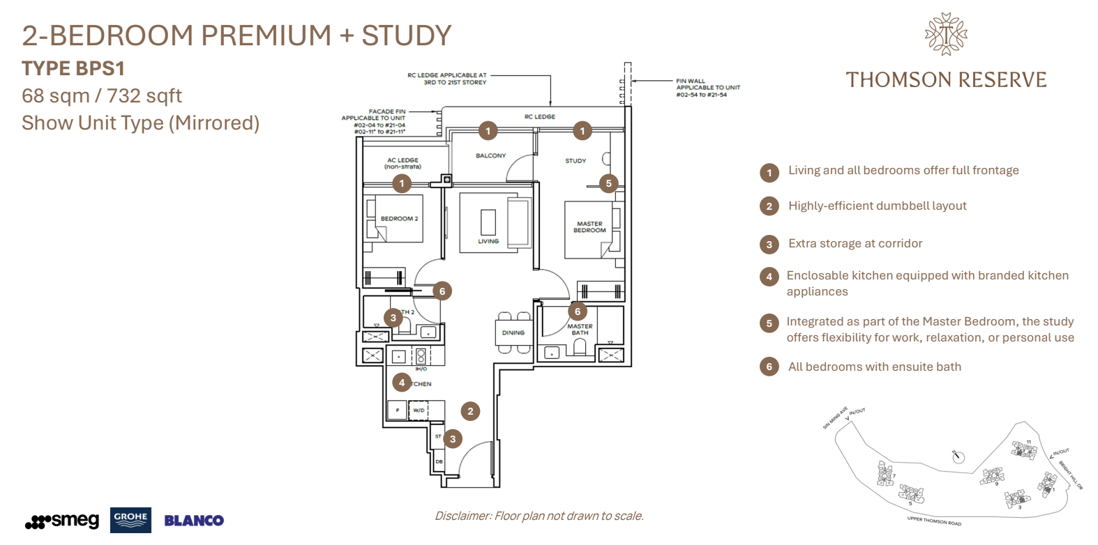 Thomson reserve 2 bedroom floorplan